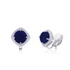 YOQUCOL 7MM Dark Blue Cubic Zirconia Crystal Clip On Square
