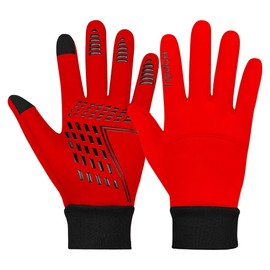 3S SPORTS Kids Children Boys Girls Cycling Winter Gloves Warm Gloves Touch Screen Anti-slip Thermal Gloves (Red, 3XS)