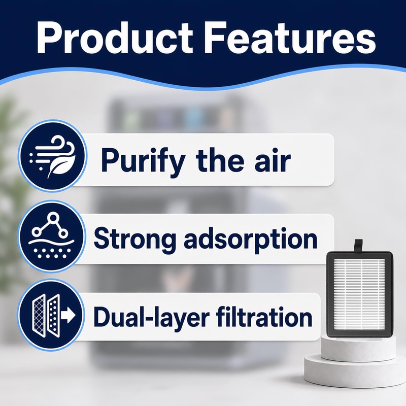 4PCS X2D/P2S 3D Printer Filter for Bambu Lab, Double-Layer Upgrade