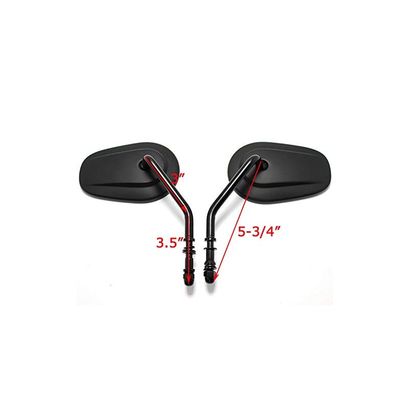 8mm Tapered Motorcycle Teardrop Rearview Short Stem Side Mirrors Replacement