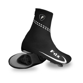 FDX Cycling OverShoes - Windproof and Water Resistant Shoecovers for Men and Women, Warm and Thermal Bike Gaiters, MTB Accessories Black, Large
