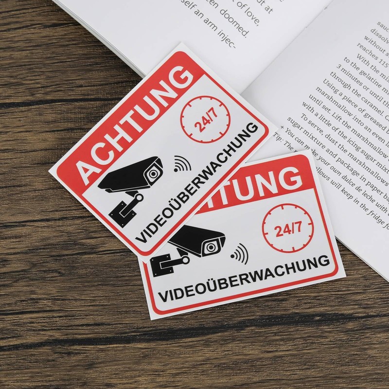 Be In Your Mind 20PCS Warning Video Surveillance Sticker 7.4