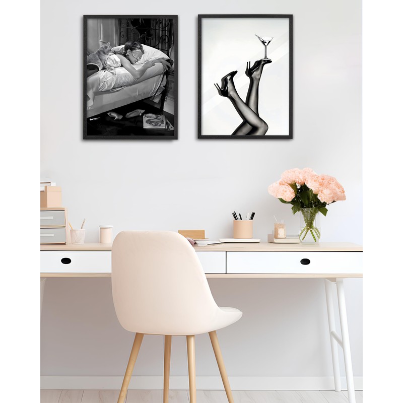 EcoHest 12x16 in Martini Glass Legs Framed Wall Art for