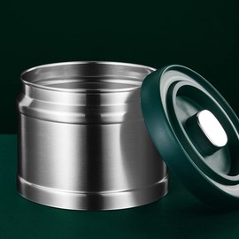 Mekeran Sealed Coffee Canister with Vacuum Pump, 1.6L Stainless Steel Canister with Button for Vacuum or Loosen for Storing Coffee Beans, Coffee Grounds, Tea and Nuts etc.