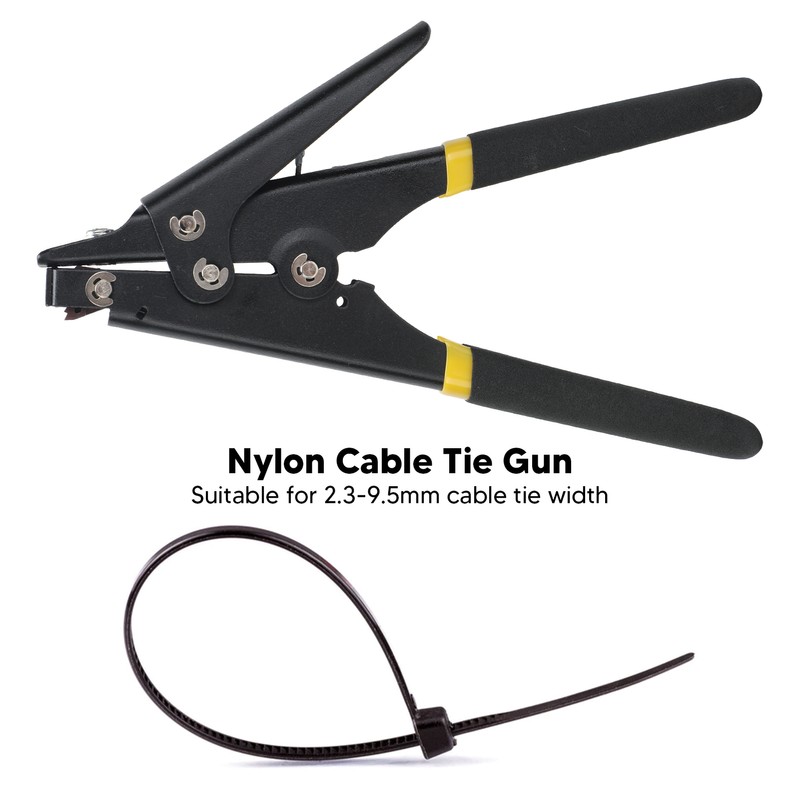 Portable Nylon Cable Tie Gun Adjustable Tension Plastic Zip Tie