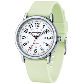 PINDOWS Watches for Women, Analog Quartz Ladies Watches for Students Women and Men, 30M Waterproof Military Time Luminous Easy-Read Dial
