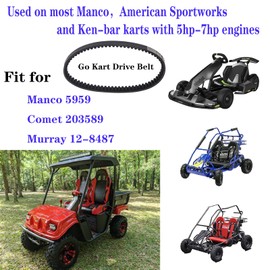 30 Series Go Kart Belt 203589/5959 - Fit Manco 5959/Comet 203589, TAV2, 5HP-7HP Engines, Coleman KT196, Murray 12-8487 (3 Pack)