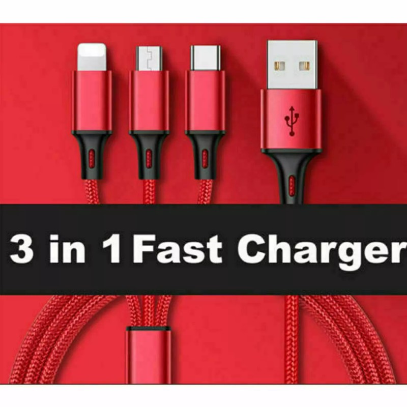 Unbranded 3 in 1 Fast USB Charging Cable Universal Multi