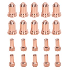 20Pcs Plasma Cutting Torch Nozzles Electrodes Brass Strong High Temperature Resistant Nozzles Electrodes Set for PTM 80