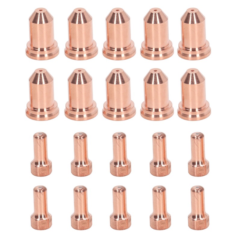 20Pcs Plasma Cutting Torch Nozzles Electrodes Brass Strong High Temperature