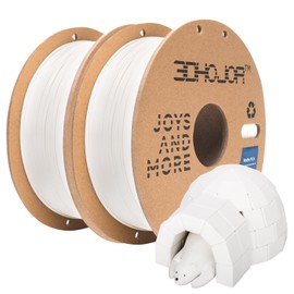 3DHoJor Matte PLA Filament 1.75mm, Upgrade Matte 3D Printer PLA Filament, 1KG*2 Bundle Cardboard Spool 3D Printing Filament for 3D Printers(Matte White 2Pack)
