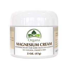 Organa Magnesium Cream - Fast-Absorbing Magnesium Lotion for Sleep - Topical Magnesium Lotion for Leg Cramps, Sore Muscles & Tired Joints - Fast Absorbing and Fast Acting Foot Cream - Magnesium Butter