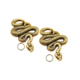 OYOYTLGX Brass Snake Statue 2 Pack Mini Cobra Metal Animal Figurines Sculpture Desktop Ornament Office Home Decor Collectible DIY Pendant Gift