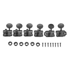6Pcs String Tuning Key Retro Style Metal Delicate Tuning Pegs Replacement for Electric Guitar Black