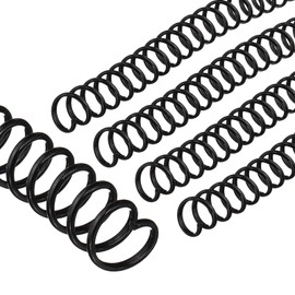 PATIKIL 10mm(3/8") Plastic Spiral Binding Coils, 100 Pcs Binding Spirals 75 Sheet Capacity 4:1 Pitch Binding Spirals for Binding Paper Sheets, Black