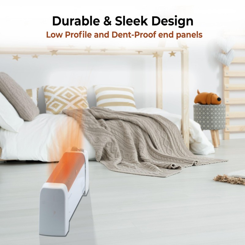 Comfort Zone CZ600 750/1,500-Watt Electric Baseboard Space Heater with Adjustable