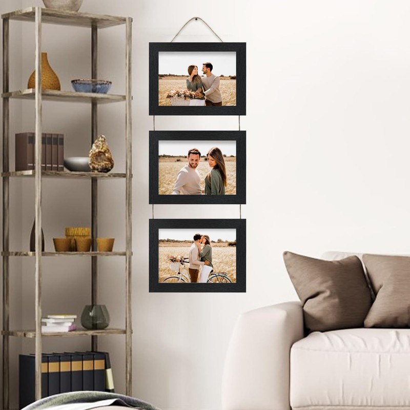 Rexllon 4x6 Wall Hanging Picture Frames Collage with 3 Opening
