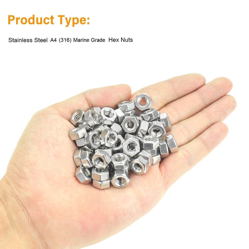 TERF® M5 Hex Hexagon Nut M5 (5mm) Stainless Steel A4