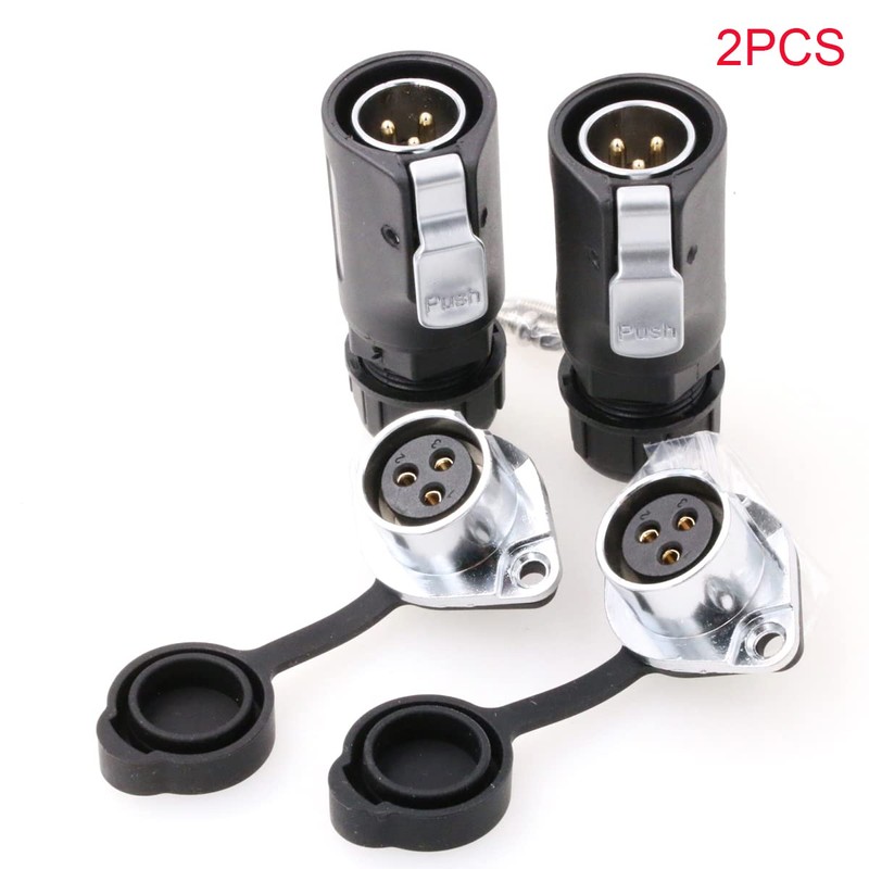 Eonvic 2 Sets LP20 Waterproof Connectors 500V 20A M20 Quick