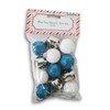 Miniature Christmas Tree or Wreath Trim Kit - Ornaments, Jingle Bells, Hanging Thread (White, Blue, and Silver)