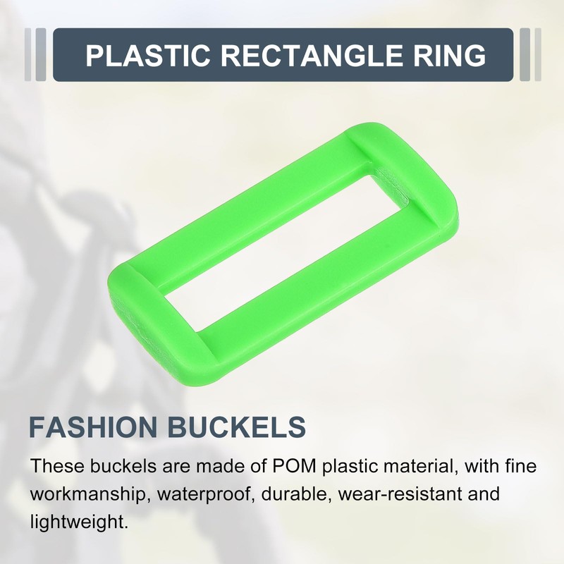 uxcell 16Pcs Plastic Rectangle Ring, 1" Slide Rectangle Buckle, Webbing
