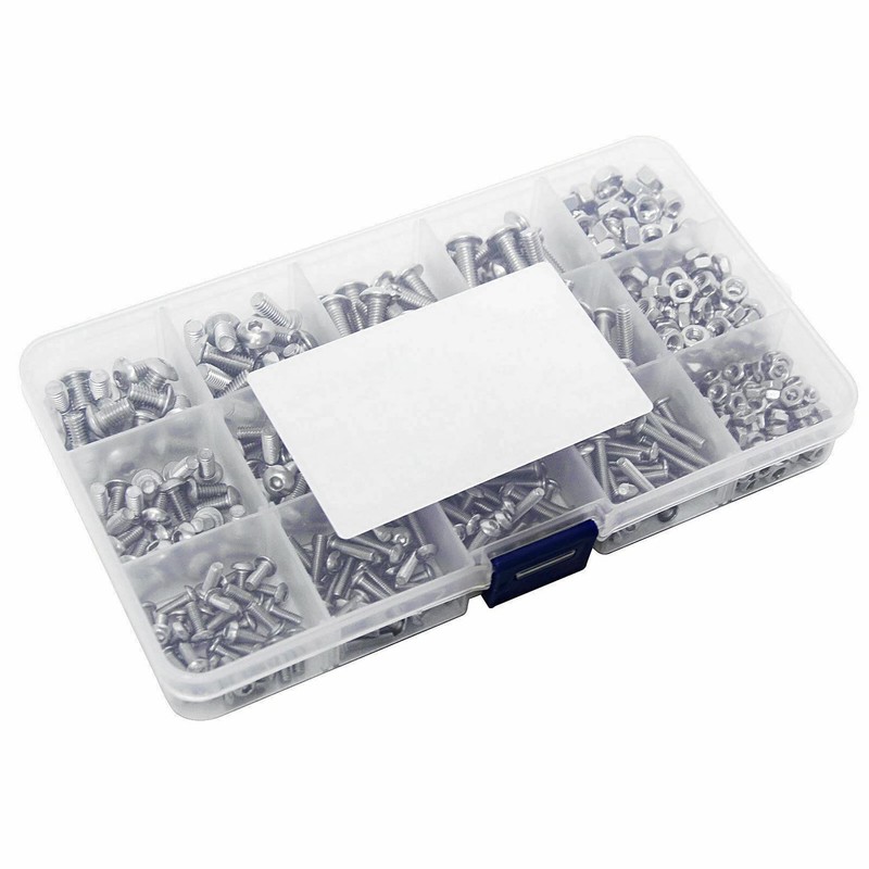 500x M3/M4/M5 Stainless Steel Hex Socket Button Head Bolts Screws