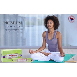 EARTH Satya Lemon Grass Incense Sticks 15 GMS (Pack of 12) (Green Certified) Indian Perfumed Hand Rolled Agarbatti Perfect for Worship,Relaxation, Medication.