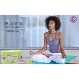 EARTH Satya Lemon Grass Incense Sticks 15 GMS (Pack of 12) (Green Certified) Indian Perfumed Hand Rolled Agarbatti Perfect for Worship,Relaxation, Medication.