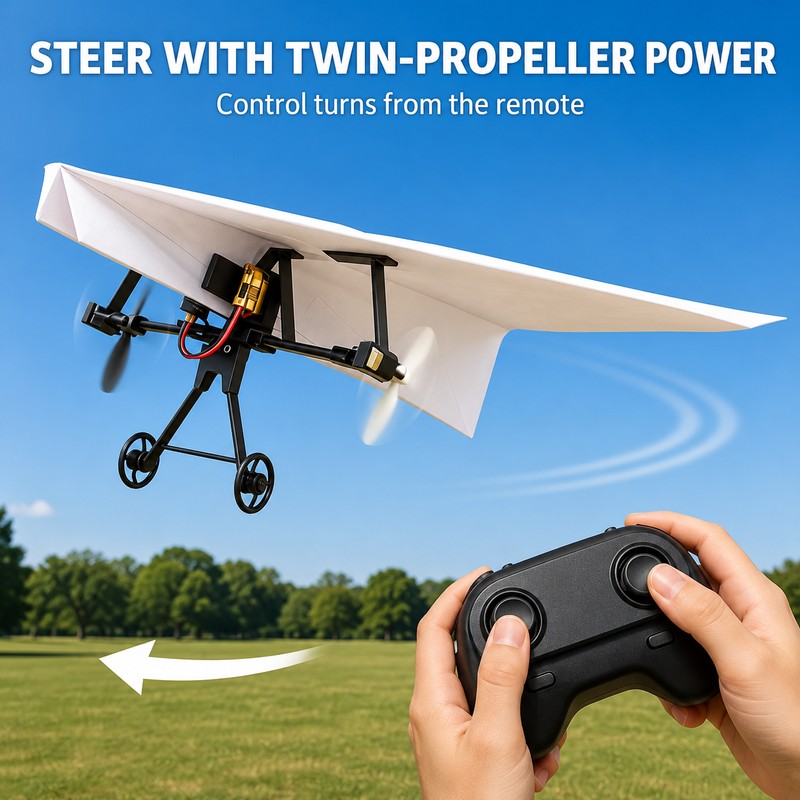 2.4GHz DIY RC Paper Airplane Power Kit with Dual Propellers