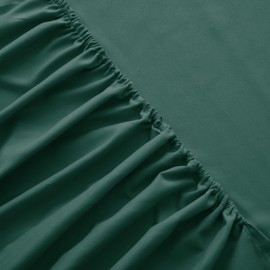 AMEHA King Size Fitted Sheets 25 cm Deep Soft Brushed Microfiber Fabric Easy Care Fade Resistant Fitted Bed Sheets (Emerald, 152 x 200 cm)