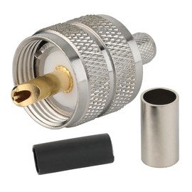 RFIOTASY Pack of 5 UHF PL-259 PL259 Male-Plug Crimp Connector Adapter Connector for RG58/U LMR195 (UHF Male Crimp RG58)