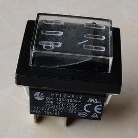 2Pieces KEDU HY12-9-7 Rocker Switch Push Button Switches for Household Electrical Appliances and Similar Device,125/250V 20A HY12-9-7 (HY12-9-7)