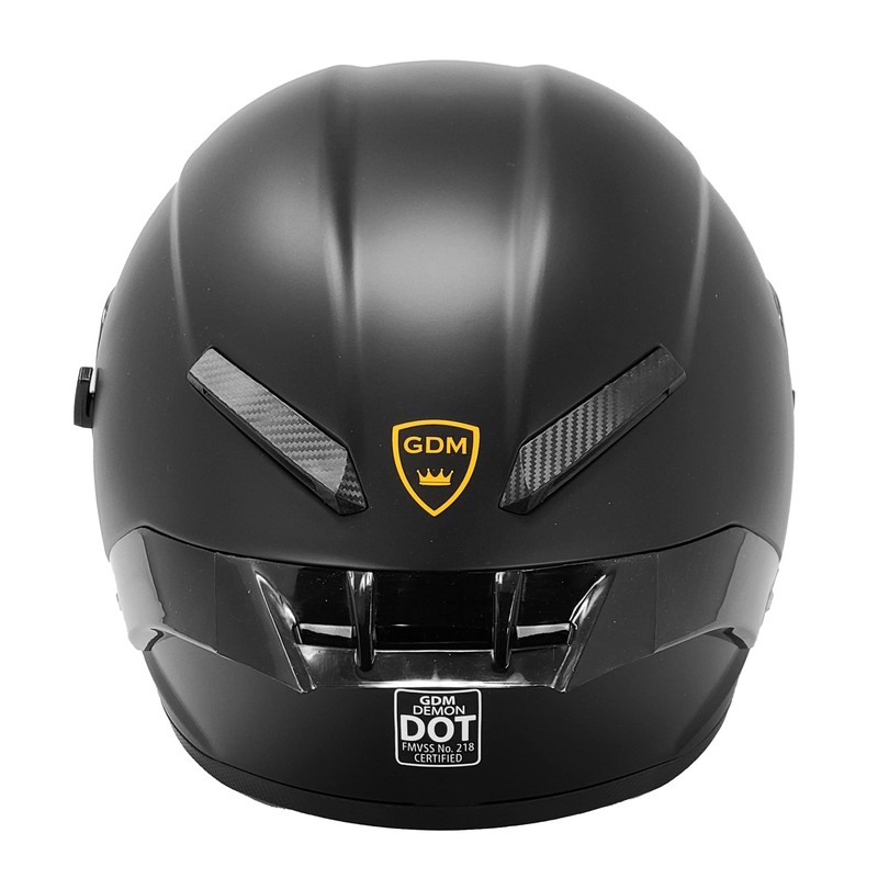 GDM Demon Motorcycle Helmet Full Face Matte Black (Tinted &