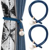 Folmywy Rope Curtain Tiebacks 2 Pack Decorative Big Pearl Curtain