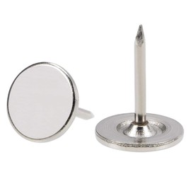 TA-VIGOR 25Pcs Heavy Duty Flat Head Push Pins, Decorative Thumb Tacks for Wall, Furniture Cork Board & Bulletin Board – 11mm x 15mm Upholstery Tacks for Home Office & DIY Use, Silver