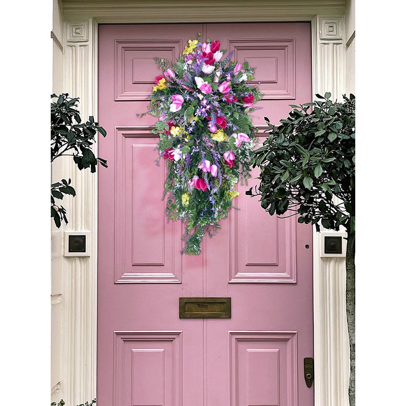 Artificial Flower Wreath Wreath with Lilacs Hyacinths Hydrangeas Spring Summer