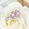 QUSIIOSLK 925 Sterling Silver Double Wing with Pink Cubic Zircon