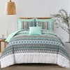 WONGS BEDDING Double Size Bohemian Duvet Cover Mint Green Colorful