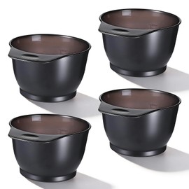 4 Pack Hair Color Bowl Hair Color Mixing Bowls Hairs Dye Bowles Transparent Black Applicator Bowls Hairs Dyeing Coloring Tools for Home Salon