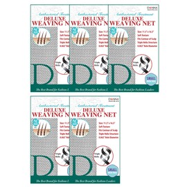 DONNA Deluxe Weaving Net 11.5" x 16.5" | Small Mesh Hole Wig Cap for Women | Black Weaving Cap for Secure and Comfortable Wig Installation (5 PC)