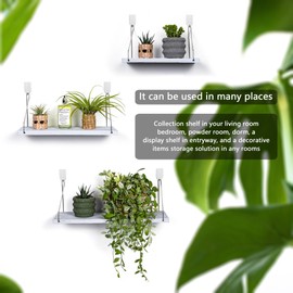 MITIME Floating Shelves Set of 3 Rustic Solid Wood Floating Shelf Wall Storage Shelves for Living Room, Bedroom, Bathroom, Kitchen Laundry, Office,no Drill Shelf(Grey and White Colour L+M+S)