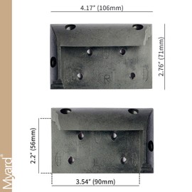 Myard PNP11145 Angled (for 30 to 60 Degree) Railing Connectors with Screws for 2x4 Inches (Actual 1.5x3.5 Inches) Inclined Stair Wood Handrail (5 Pair, Black)