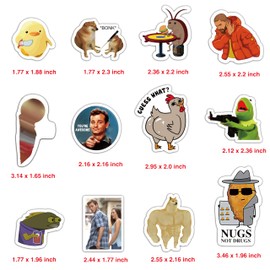 GTOTd Memes Funny Fridge Magnet Fridge Magnet (Pack of 12) Gifts Merch Funny Decoration Bumper Sticker Fridge Metal Magnet Flexible Reusable Magnetic Vinyl