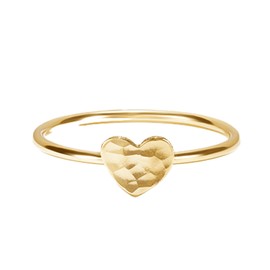 James Michelle Tiny Heart Stacking Ring for Women – Lifetime Color Guarantee – Waterproof, Non-Tarnish, Hypoallergenic, Gold PVD Coated – Stackable Ring Perfect for Beach, Weddings, Gifts – Size 9