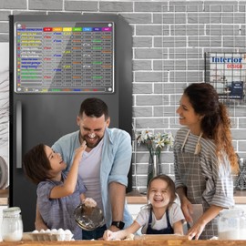 PigPotParty Magnetic Chore Chart for Kids Multiple Kids, Family Chore Chart for Fridge, 16"x 12" Acrylic Chore Board for Teens Adults, Includes 12 Markers/Towel