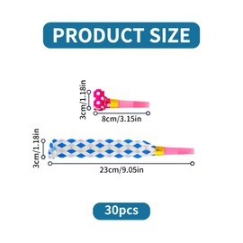 Pack of 30 Children's Birthday Games, Birthday Party Flute Whistles, Party Accessories, Trumpet, New Year's Eve, Joke Items, Flute Trout Whistle, Noise-Maker, Party Flute for New Year Toy, Christmas