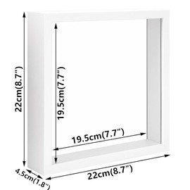 3D Wooden Picture Frame, 20 x 20 cm, Depth Frame for Objects, Flowers, Wedding Bouquets & Memories, Shadow Box for Wall Decoration, Fillable Frame for DIY & Collectibles