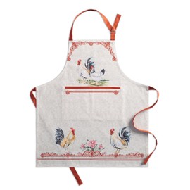 Maison d' Hermine Apron 100% Cotton 1 Piece Adjustable Neck Strap Easter Cloth Apron with Center Pocket & Long Ties for Women, Men, Chef & BBQ, Campagne - Spring/Summer, (70cmx 85cm)