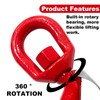 High-PQ 1PCS G80 Red Swivel Hook with Safety Latch, 2