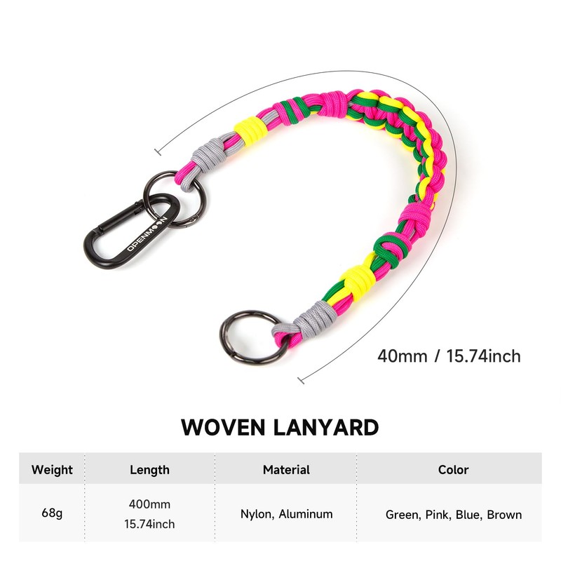 OPENMOON Braided Lanyard with Key Ring for Camera, Photometer, Rangefinder